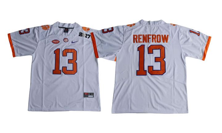 Clemson Tigers #13 Hunter Renfrow White College Football Playoff 2017 National Championship Bound Game Jersey